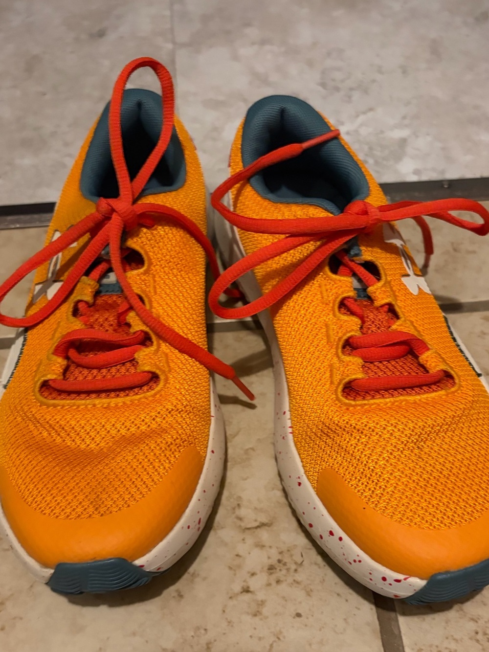 Under Armour Orange Kids' Sneakers with Red Laces
